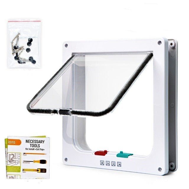 4-Way Security Cat Door | Weather-Sealed Pet Access Flap