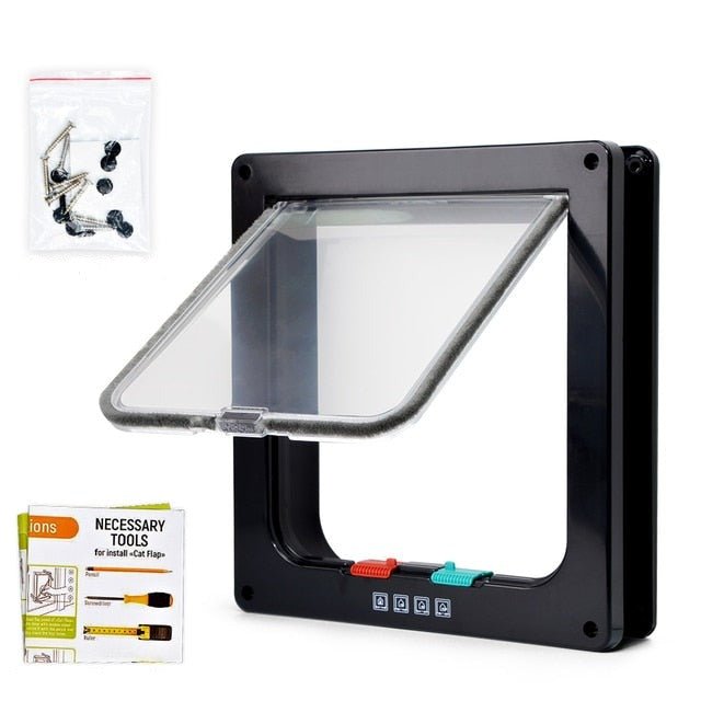 4-Way Security Cat Door | Weather-Sealed Pet Access Flap