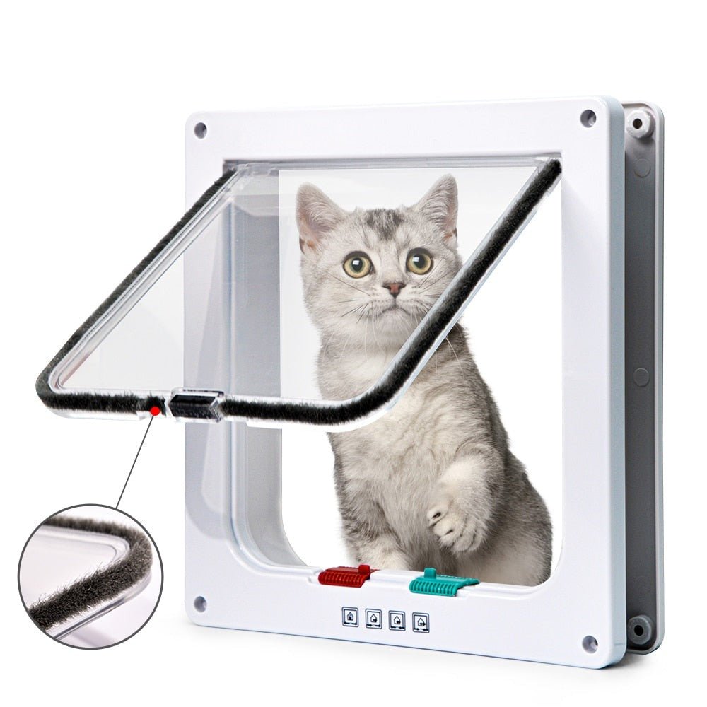 4-Way Security Cat Door | Weather-Sealed Pet Access Flap