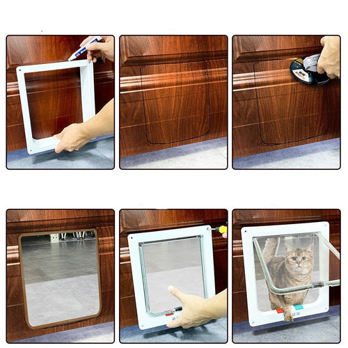 4-Way Security Cat Door | Weather-Sealed Pet Access Flap