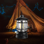 Vintage Outdoor Lantern | Black Metal LED Garden Light