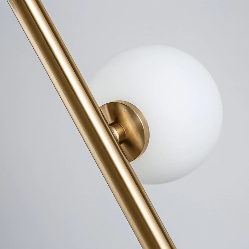 Modern Floor Lamp | Vertical Gold Spheres Design