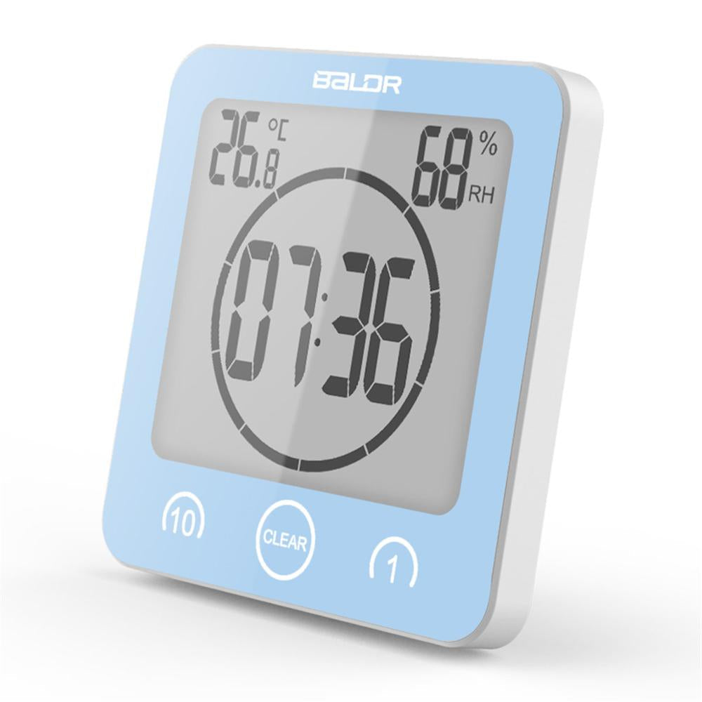 Digital Bathroom Clock | LCD Temperature Humidity Display