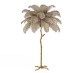 Nordic Feather Floor Lamp | Pink Ostrich Plume Gold Stand