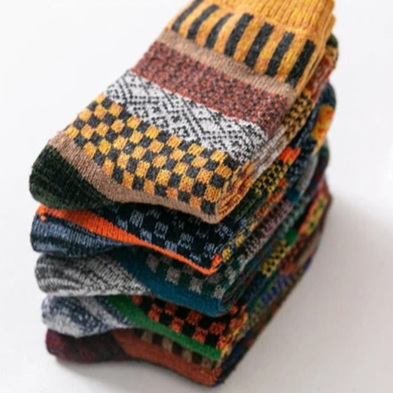 Winter Wool Socks | Nordic Pattern Thermal Blend