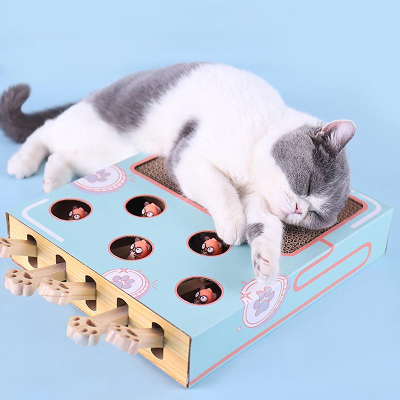Interactive Cat Playground | 3-in-1 Cardboard Scratch Post & Play Box