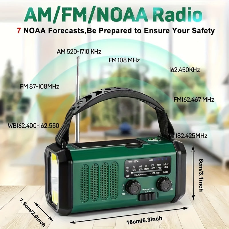 Emergency Radio Kit | Solar Hand Crank Power Bank With NOAA Weather Alert