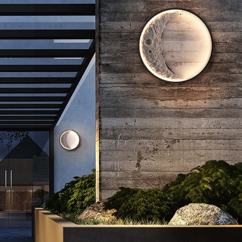 Moon Phase Wall Light | LED Outdoor Waterproof Sconce