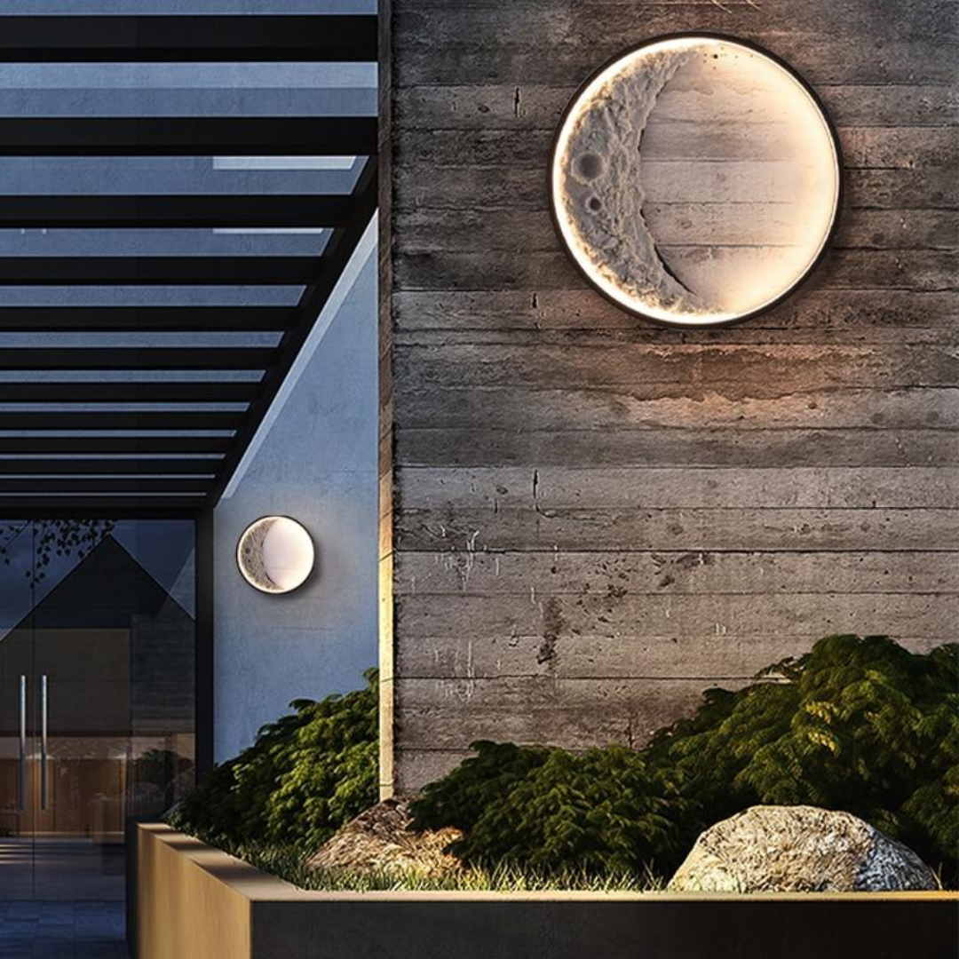 Moon Phase Wall Light | LED Outdoor Waterproof Sconce