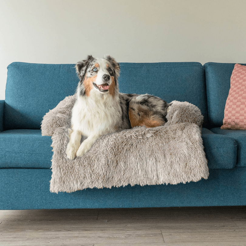 Plush Pet Furniture Protector | Water-Repellent Vegan Fur Bed