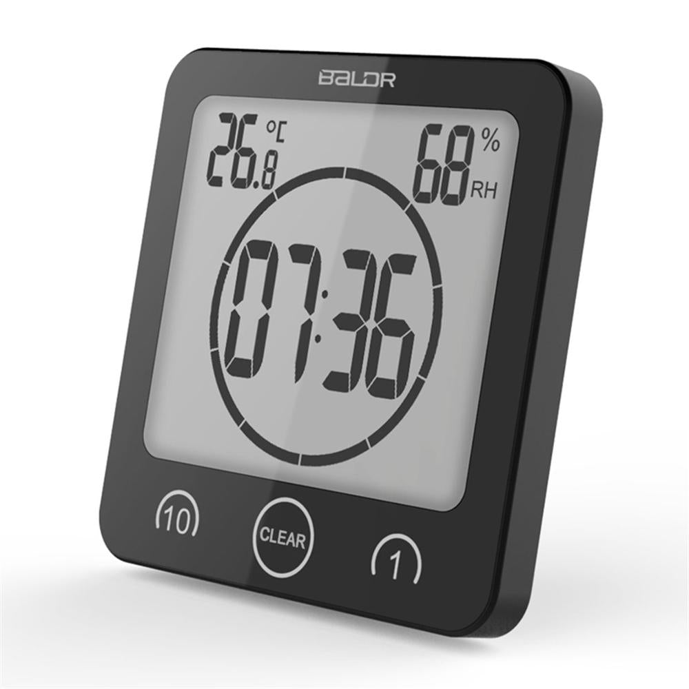 Digital Bathroom Clock | LCD Temperature Humidity Display