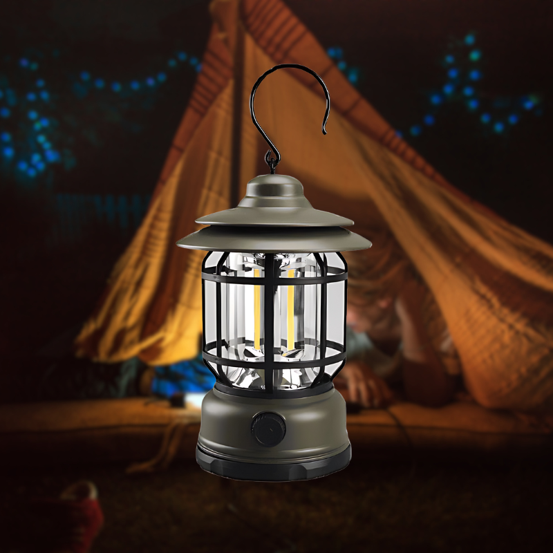 Vintage Outdoor Lantern | Black Metal LED Garden Light