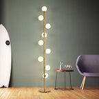 Modern Floor Lamp | Vertical Gold Spheres Design