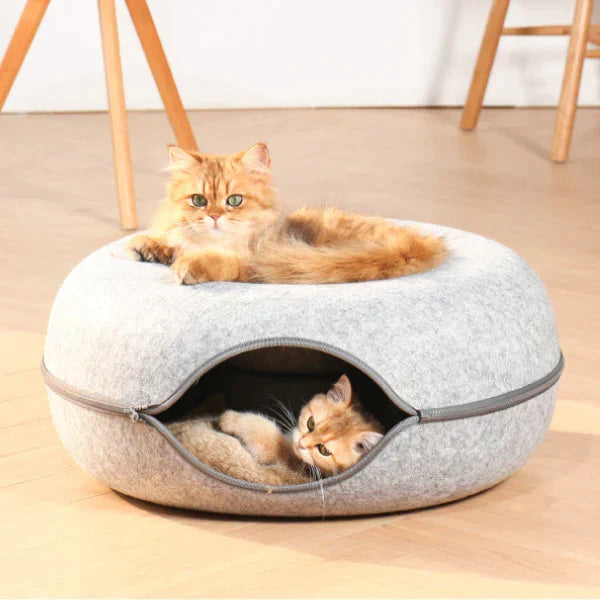 Round Pet Bed | Plush Donut Design With Anti-Slip Base