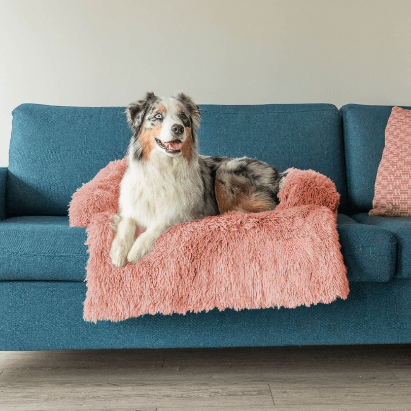 Plush Pet Furniture Protector | Water-Repellent Vegan Fur Bed