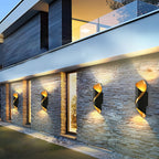 Modern Outdoor Wall Light | Spiral Black Metal Sconce
