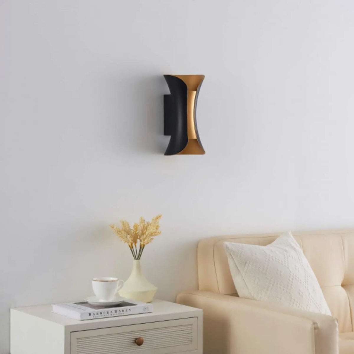 Modern LED Wall Light | Black Gold Dual Tone Design