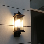 Classic Outdoor Wall Light | Ribbed Glass Lantern In Black Metal