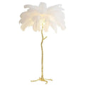 Nordic Feather Floor Lamp | Pink Ostrich Plume Gold Stand