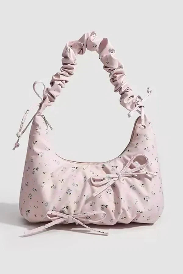 Floral Hobo Bag | Ruched Handle Botanical Print