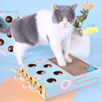 Interactive Cat Playground | 3-in-1 Cardboard Scratch Post & Play Box