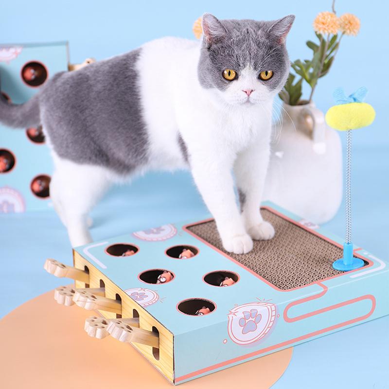 Interactive Cat Playground | 3-in-1 Cardboard Scratch Post & Play Box