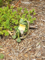 Solar Garden Frog Light | Hand-Painted Rocking Chair Design