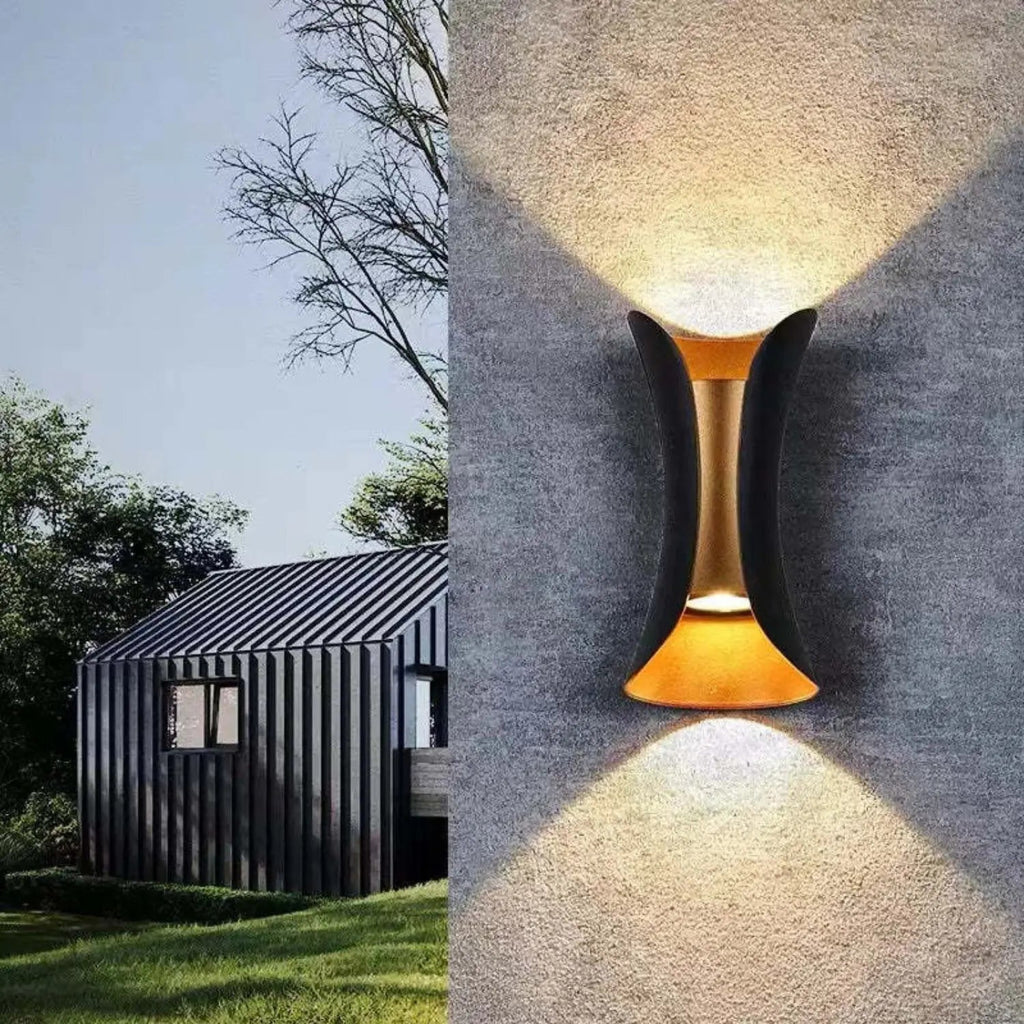Modern LED Wall Light | Black Gold Dual Tone Design