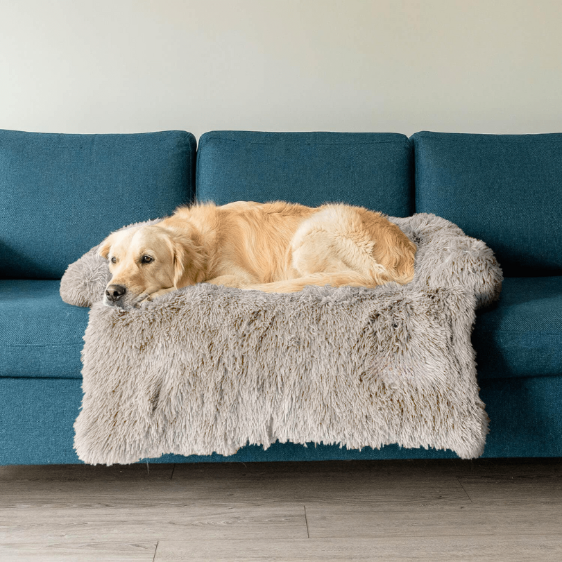 Plush Pet Furniture Protector | Water-Repellent Vegan Fur Bed