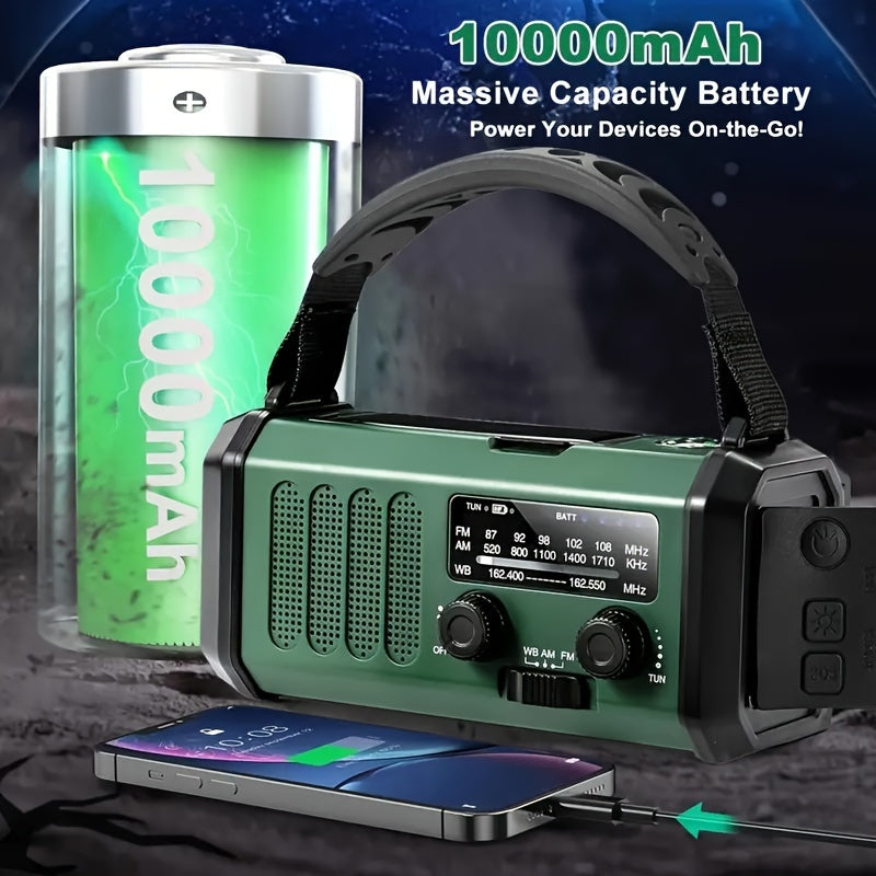 Emergency Radio Kit | Solar Hand Crank Power Bank With NOAA Weather Alert