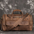 Vintage Leather Duffle Bag | Premium Brown Weekend Travel Bag