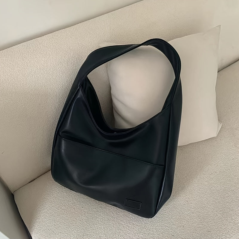 Premium Leather Hobo Bag | Classic Black Minimalist Design