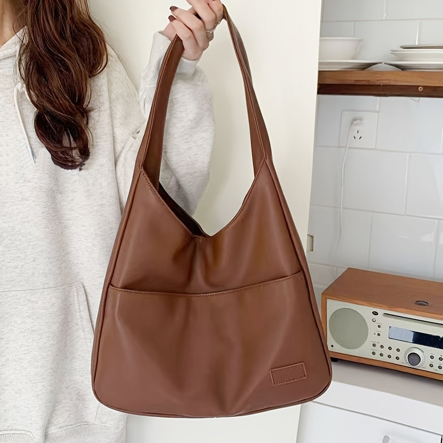 Premium Leather Hobo Bag | Classic Black Minimalist Design