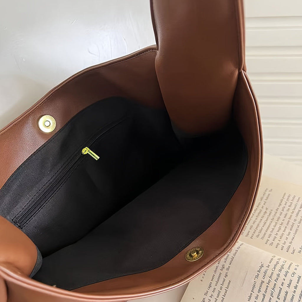Premium Leather Hobo Bag | Classic Black Minimalist Design