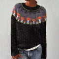 Nordic Mushroom Sweater | Wool Blend Fair Isle Pattern