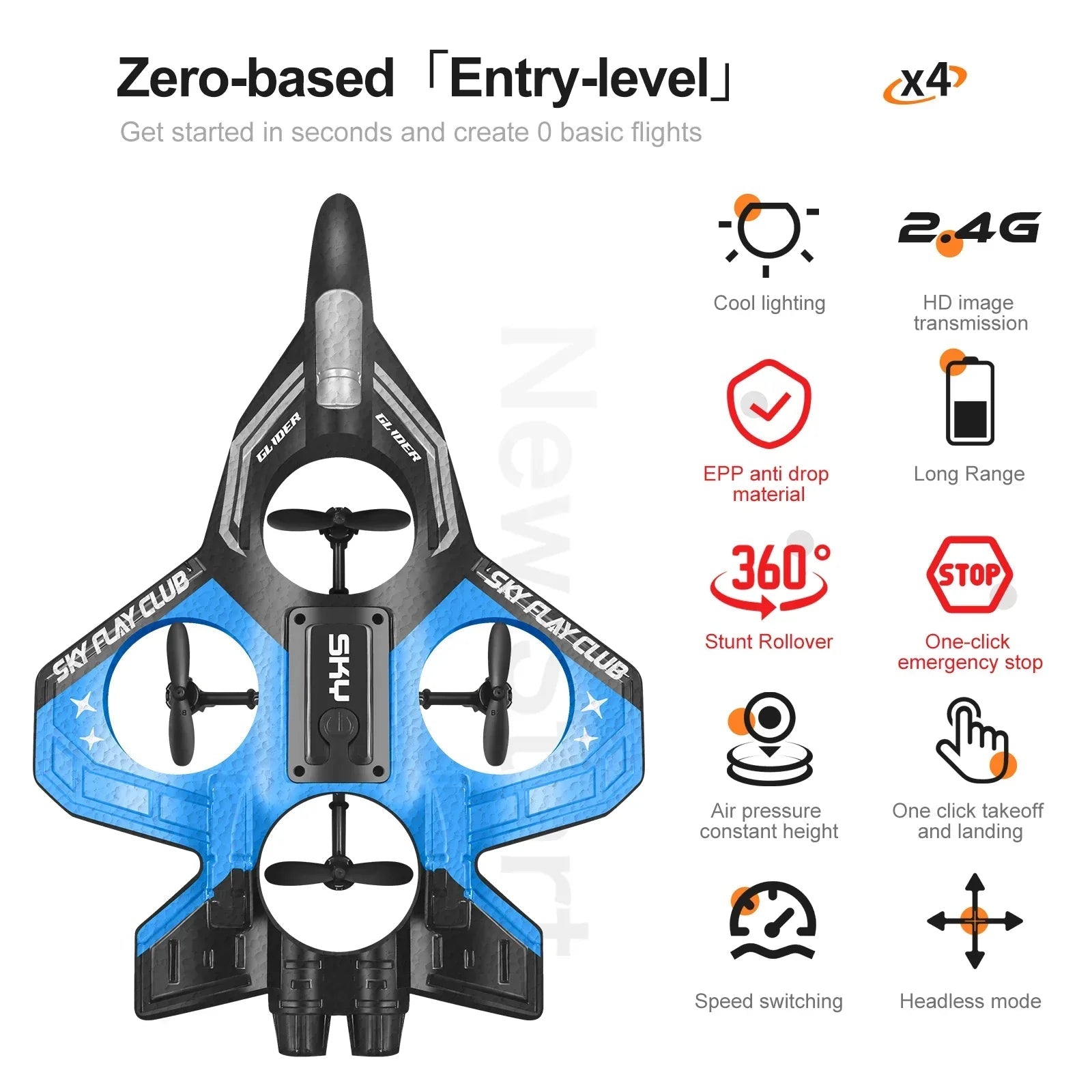 RC Airplane | Lightweight Foam Glider with LED Lights