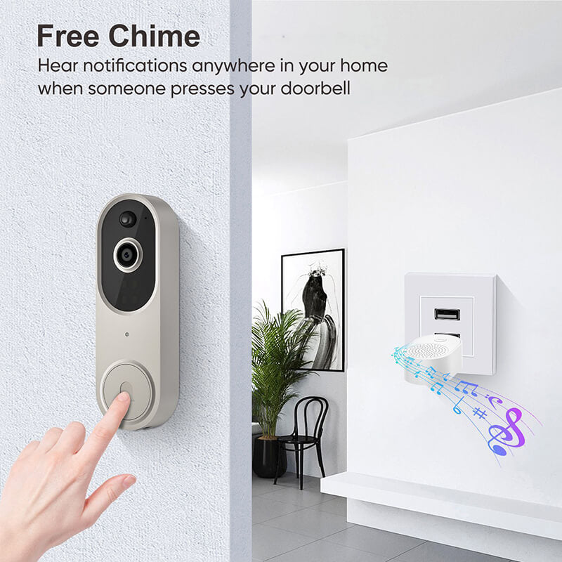 Wireless Video Doorbell Camera | 1080P AI Human Detection