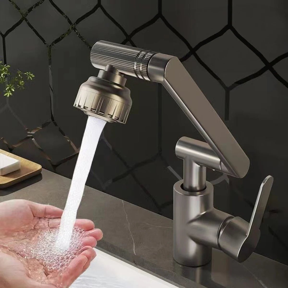 Kitchen Faucet with Flexible Arm | 360° Swivel Multi-Mode Spray