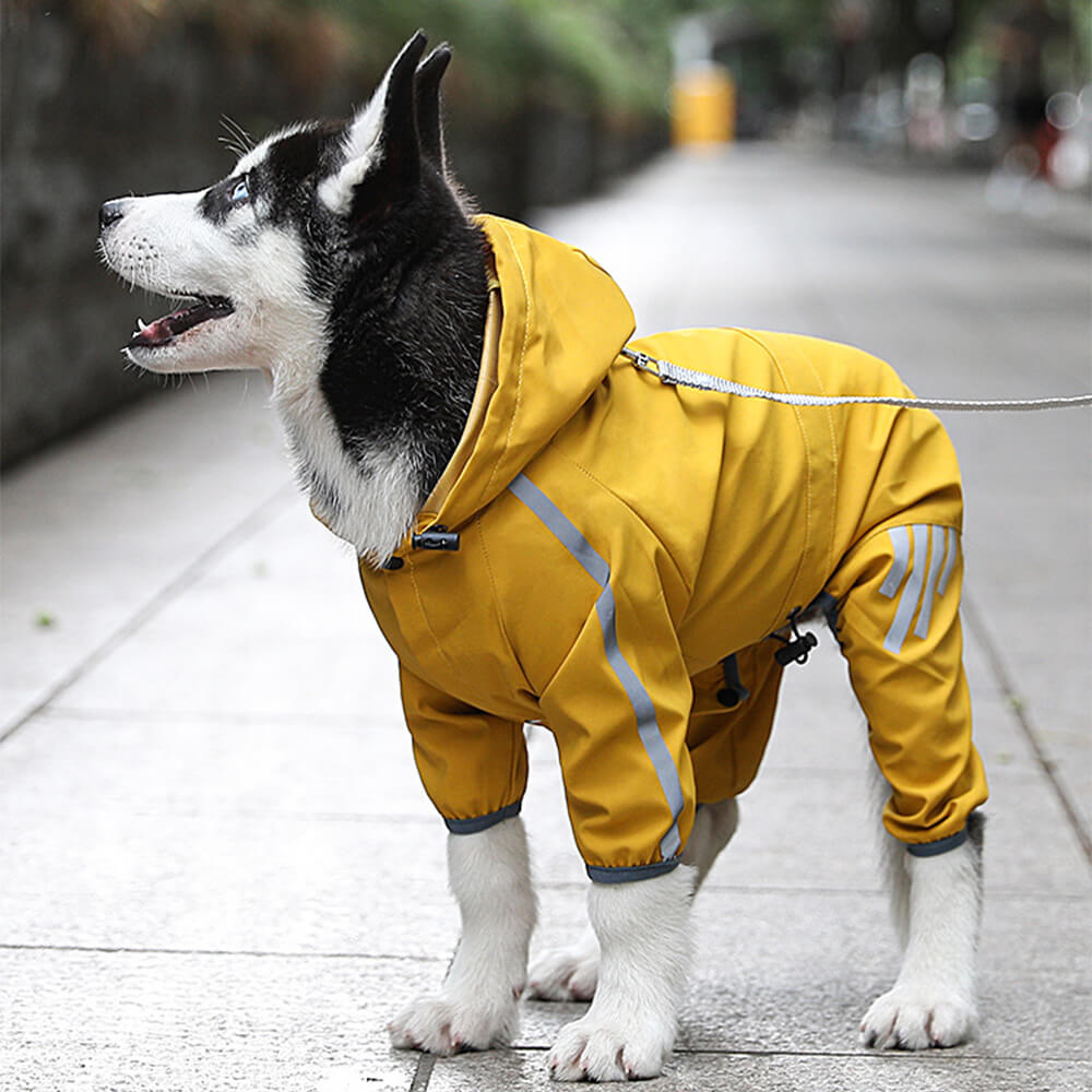 Waterproof Dog Raincoat | Adjustable Hood and Reflective Strips