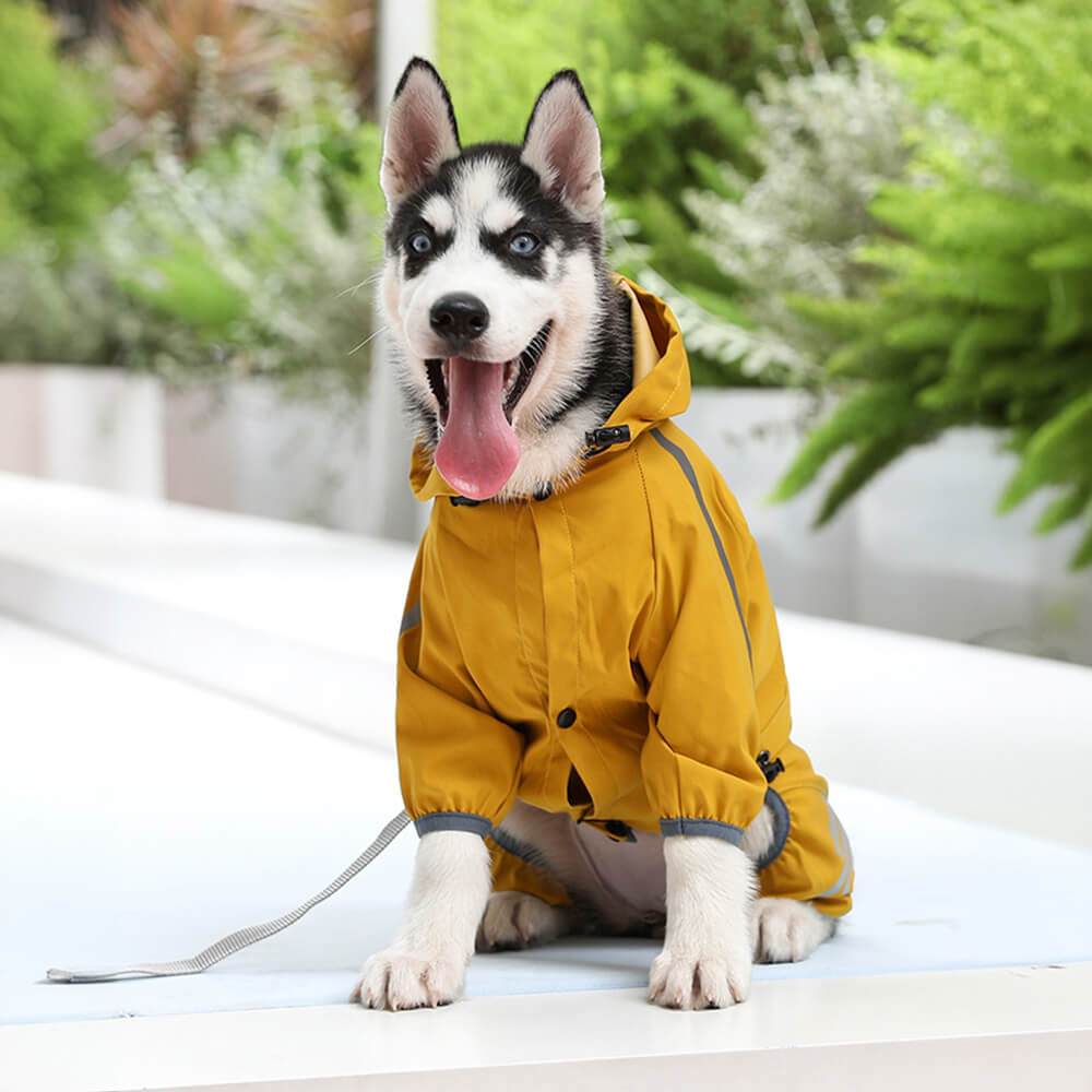 Waterproof Dog Raincoat | Adjustable Hood and Reflective Strips