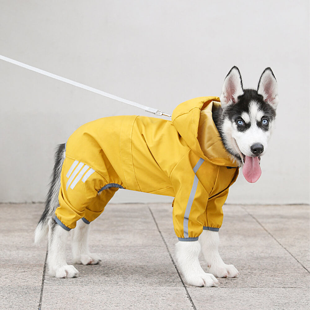 Waterproof Dog Raincoat | Adjustable Hood and Reflective Strips