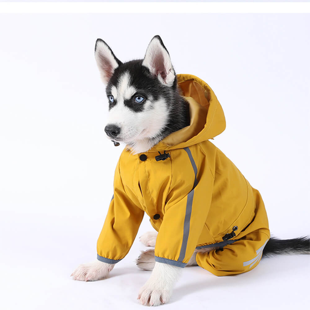Waterproof Dog Raincoat | Adjustable Hood and Reflective Strips