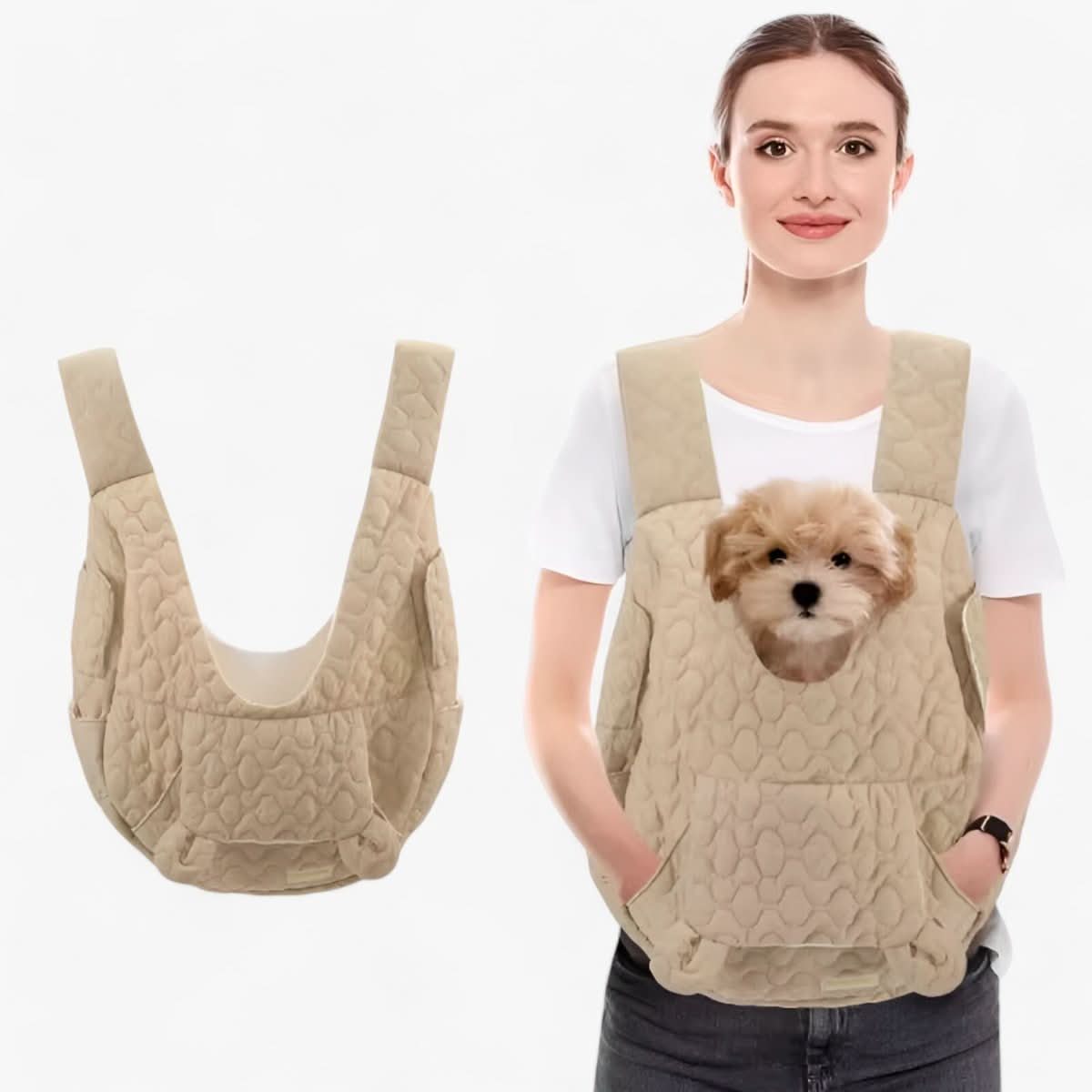 Waterproof Pet Carrier | Quilted Design with Shoulder Straps