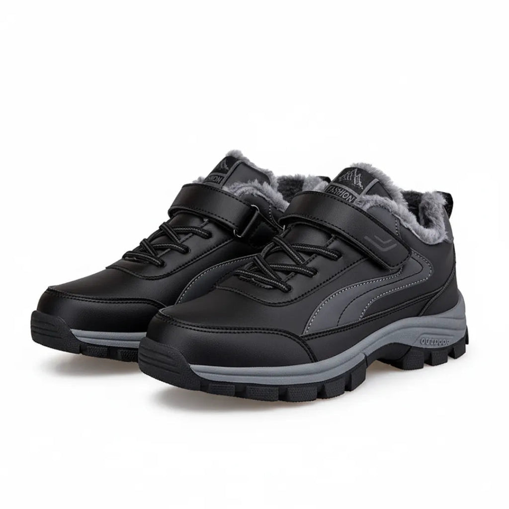 Men's Waterproof Walking Shoes | Fleece Lined with Velcro Closure