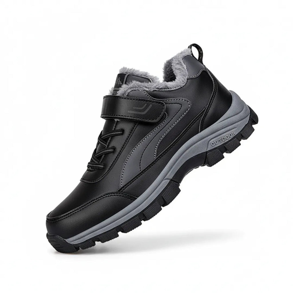 Men's Waterproof Walking Shoes | Fleece Lined with Velcro Closure