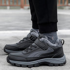 Men's Waterproof Walking Shoes | Fleece Lined with Velcro Closure