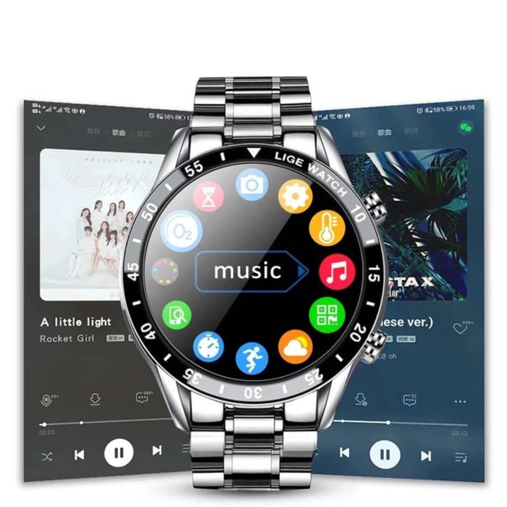Stainless Steel Smart Watch | 4G AMOLED Health Tracker