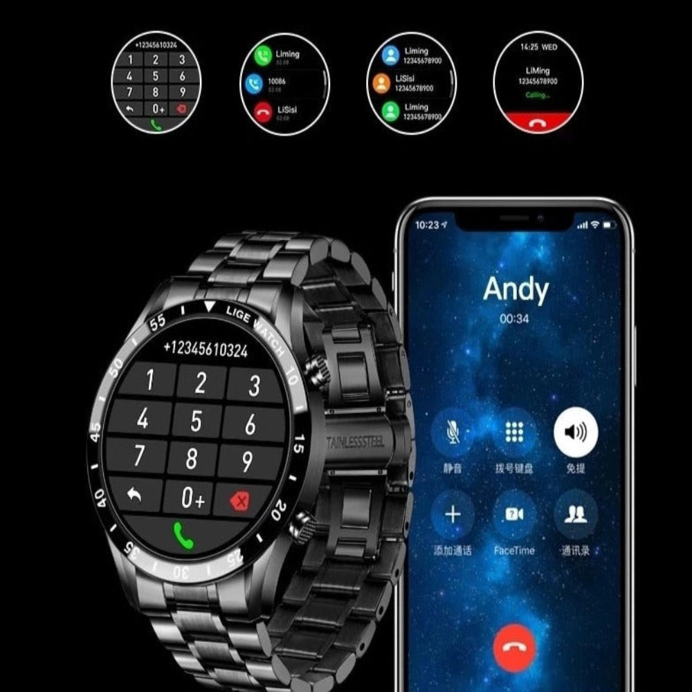 Stainless Steel Smart Watch | 4G AMOLED Health Tracker
