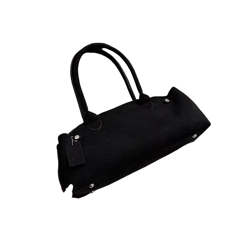 French Suede Shoulder Bag | Elegant Dual-Carry Design