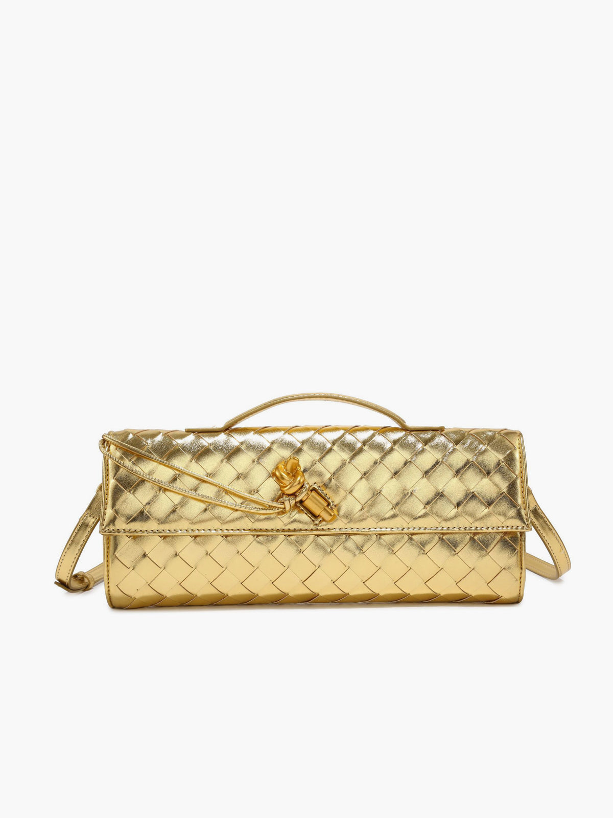 Woven Leather Clutch | Burgundy Interlaced Pattern